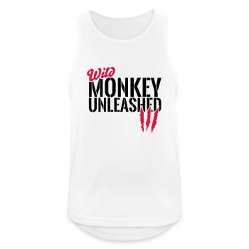 Wilder Affe entfesselt - Männer Tank Top atmungsaktiv - Weiß - Vorne - Nick (188cm)