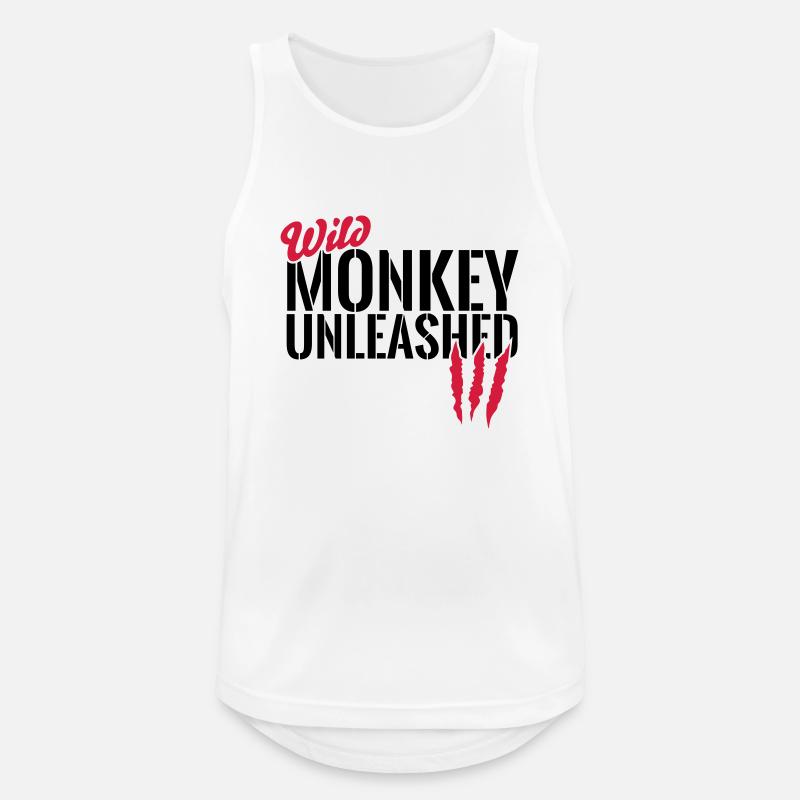 Wilder Affe entfesselt - Männer Tank Top atmungsaktiv - Weiß