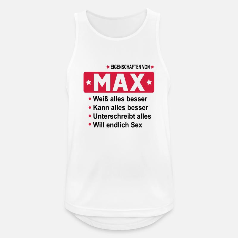 max - Männer Tank Top atmungsaktiv - Weiß