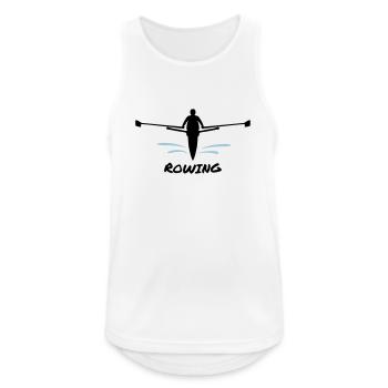 Rudern, Ruderer und Wasser - Männer Tank Top atmungsaktiv - Weiß - Vorne - Nick (188cm)