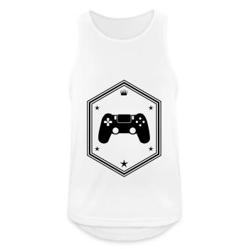 controller gamer - Männer Tank Top atmungsaktiv - Weiß - Vorne - Nick (188cm)
