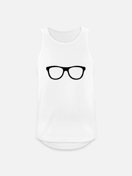 Nerd Hispter Lunettes - Lunettes - Débardeur respirant Homme - blanc