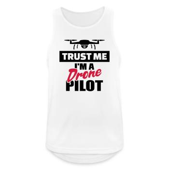 Drohne - Männer Tank Top atmungsaktiv - Weiß - Vorne - Nick (188cm)