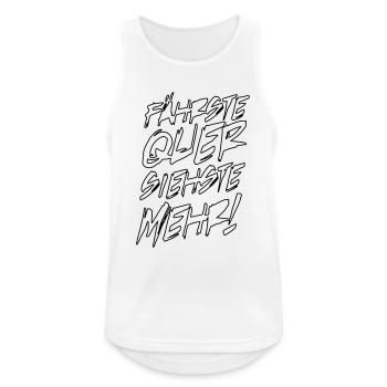 quer siehst du mehr - Männer Tank Top atmungsaktiv - Weiß - Vorne - Nick (188cm)