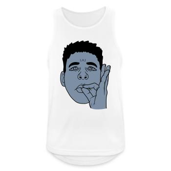 Mouth kiss hand gesture face - Men's Breathable Tank Top - white - Front - Nick (188cm)