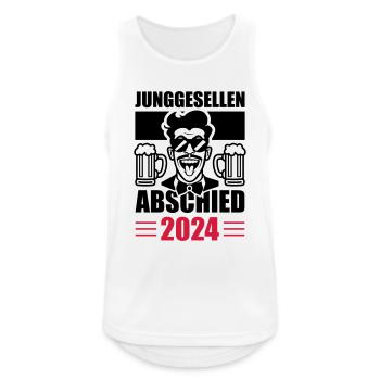 Junggesellen Abschied 2024 - Männer Tank Top atmungsaktiv - Weiß - Vorne - Nick (188cm)