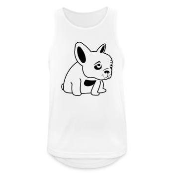 Trauriger Frenchie - Männer Tank Top atmungsaktiv - Weiß - Vorne - Nick (188cm)