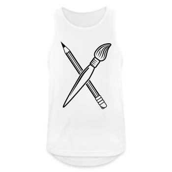 Pinsel Bleistift Kreuz - Männer Tank Top atmungsaktiv - Weiß - Vorne - Nick (188cm)