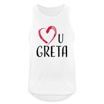 love u greta - Männer Tank Top atmungsaktiv - Weiß - Vorne - Nick (188cm)