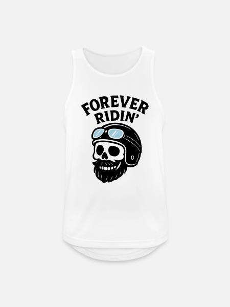 Biker Skull Motorcycle - Men's Breathable Tank Top - white