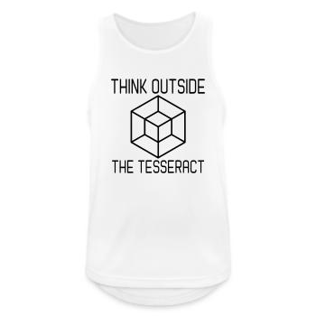 Think Outside The Tesseract - Männer Tank Top atmungsaktiv - Weiß - Vorne - Nick (188cm)