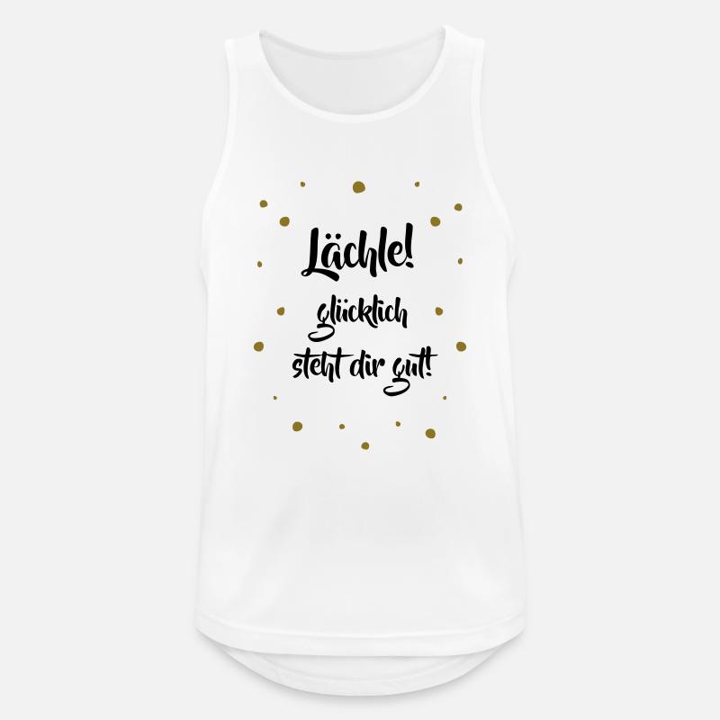 Lächle! Glücklich steht dir gut. - Männer Tank Top atmungsaktiv - Weiß