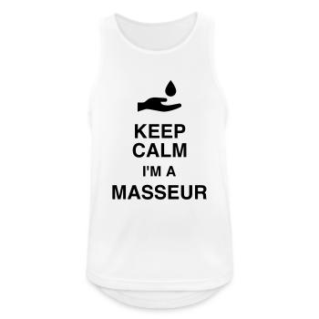 Massage / Masseur / Masseuse / Job - Männer Tank Top atmungsaktiv - Weiß - Vorne - Nick (188cm)