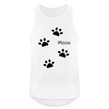 DZ0001 Miaou Pattes de Chat - Débardeur respirant Homme - blanc - Devant - Nick (188cm)