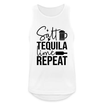 Salt tequila lime repeat - Men's Breathable Tank Top - white - Front - Nick (188cm)