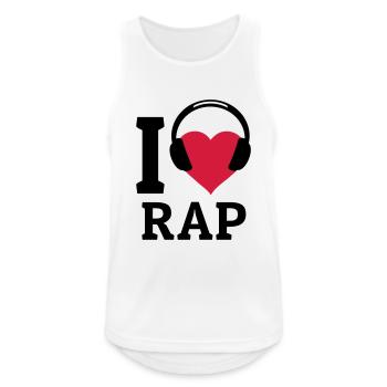 I love Rap - Débardeur respirant Homme - blanc - Devant - Nick (188cm)