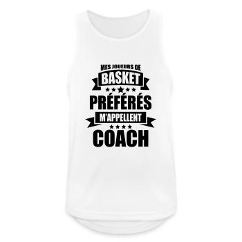 mes joueurs de basket préférés m'appellent coach - Débardeur respirant Homme - blanc - Devant - Nick (188cm)