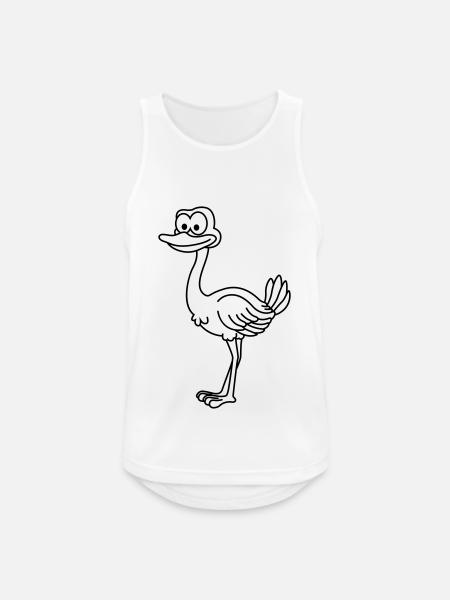 Strauß Comic Tier - Männer Tank Top atmungsaktiv - Weiß