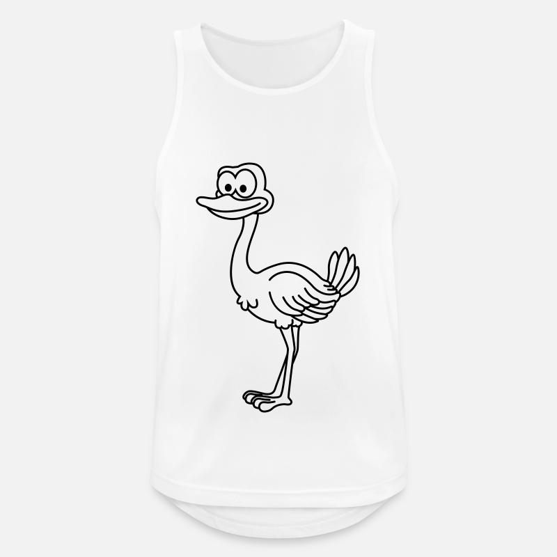 Strauß Comic Tier - Männer Tank Top atmungsaktiv - Weiß