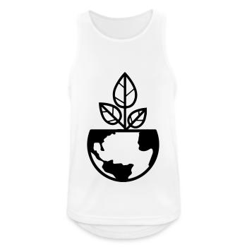 Planet Erde - Männer Tank Top atmungsaktiv - Weiß - Vorne - Nick (188cm)