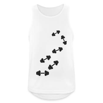 Hantel gewichte icon - Männer Tank Top atmungsaktiv - Weiß - Vorne - Nick (188cm)