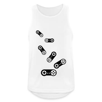 Gamepad Symbol Gamer - Männer Tank Top atmungsaktiv - Weiß - Vorne - Nick (188cm)
