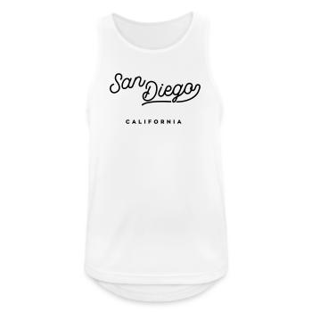 San Diego - Kalifornien - Männer Tank Top atmungsaktiv - Weiß - Vorne - Nick (188cm)