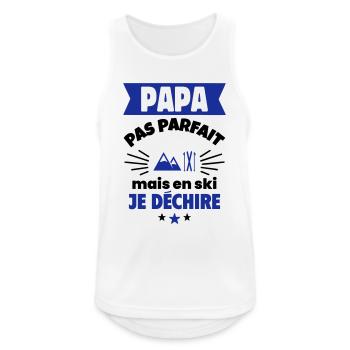 Papa pas parfait, mais en ski je déchire - Débardeur respirant Homme - blanc - Devant - Nick (188cm)