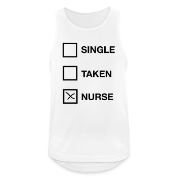 Single, Taken, Nurse - Männer Tank Top atmungsaktiv - Weiß - Vorne - Nick (188cm)