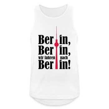 Berlin, nous allons à Berlin 2c - Débardeur respirant Homme - blanc - Devant - Nick (188cm)