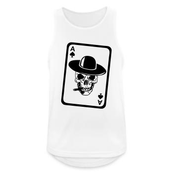 Poker-Ass Schädel Tod Kopf tot, Card - Männer Tank Top atmungsaktiv - Weiß - Vorne - Nick (188cm)