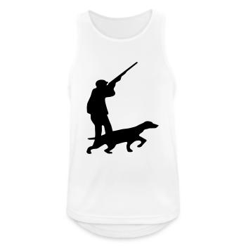 Jäger Jagd Hund - Männer Tank Top atmungsaktiv - Weiß - Vorne - Nick (188cm)