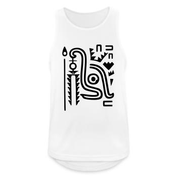 Maya Häuptling - Männer Tank Top atmungsaktiv - Weiß - Vorne - Nick (188cm)