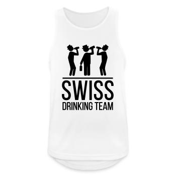 Swiss Drinking Team - Männer Tank Top atmungsaktiv - Weiß - Vorne - Nick (188cm)