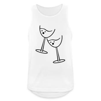 glas wine - Männer Tank Top atmungsaktiv - Weiß - Vorne - Nick (188cm)