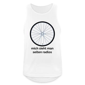 Selten radlos - Männer Tank Top atmungsaktiv - Weiß - Vorne - Nick (188cm)