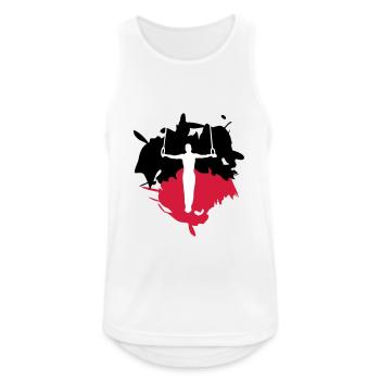 Turnen, Turner und Farb - Splash - Männer Tank Top atmungsaktiv - Weiß - Vorne - Nick (188cm)