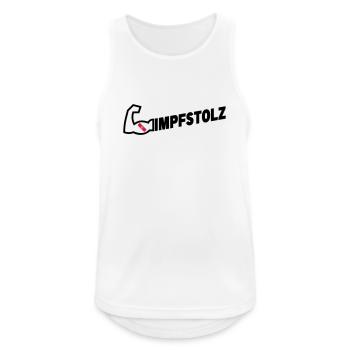 Impfstolz - Männer Tank Top atmungsaktiv - Weiß - Vorne - Nick (188cm)