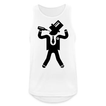 Groom avec 1 bière (enterrement de vie de garçon / enterrement de vie de garçon / L / B) - Débardeur respirant Homme - blanc - Devant - Nick (188cm)