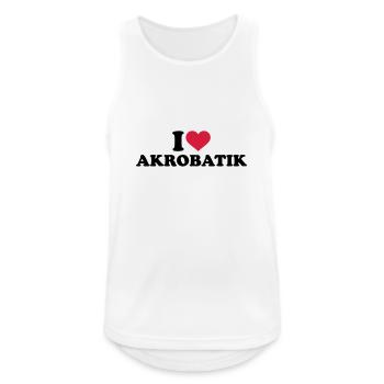 Akrobatik - Männer Tank Top atmungsaktiv - Weiß - Vorne - Nick (188cm)