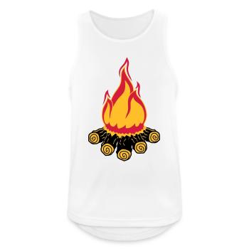 lagerfeuer camping abend nacht campen camper holz - Männer Tank Top atmungsaktiv - Weiß - Vorne - Nick (188cm)