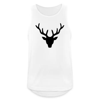 Hirschgeweih - Männer Tank Top atmungsaktiv - Weiß - Vorne - Nick (188cm)