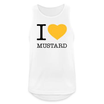 I LOVE MUSTARD Senf Wurst - Männer Tank Top atmungsaktiv - Weiß - Vorne - Nick (188cm)