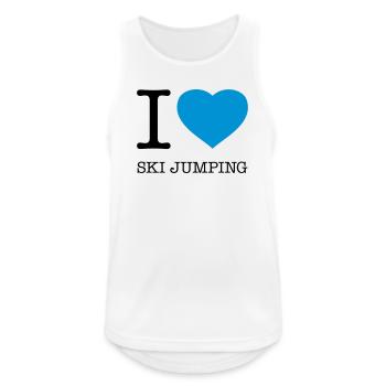 I LOVE SKI JUMPING Skispringen - Männer Tank Top atmungsaktiv - Weiß - Vorne - Nick (188cm)