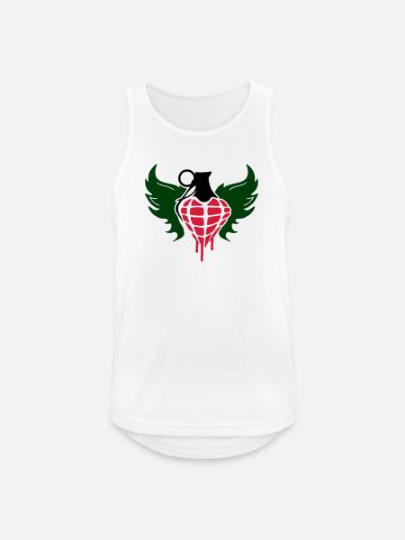 Grenade heart with wings - Men's Breathable Tank Top - white
