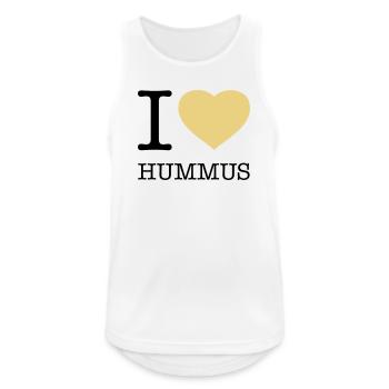 J’ADORE LE HOUMOUS - Débardeur respirant Homme - blanc - Devant - Nick (188cm)