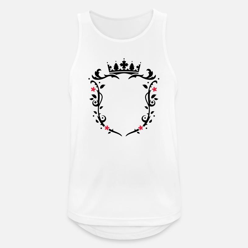 blomsterarter emblem med krone - Herre tanktop åndbar - hvid