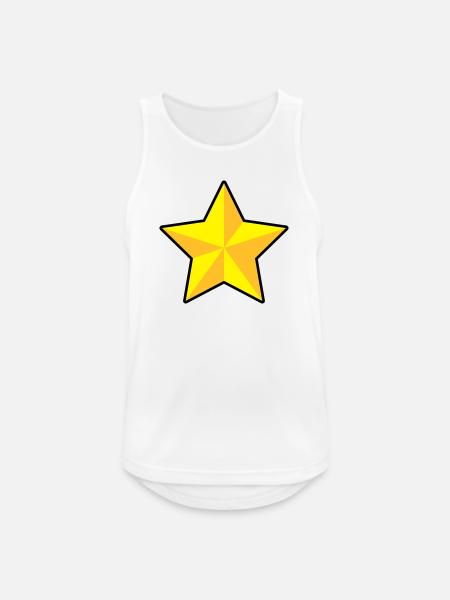 3D Stern - Männer Tank Top atmungsaktiv - Weiß