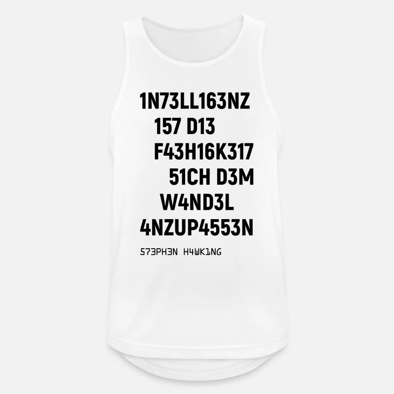 Leetspeak Intelligenz Spruch für Nerds und Hacker - Männer Tank Top atmungsaktiv - Weiß
