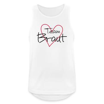 Team Braut Herz Party - Männer Tank Top atmungsaktiv - Weiß - Vorne - Nick (188cm)